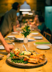 Tasty dish of seafood