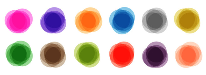 Set colorful circle transparent banners - vector