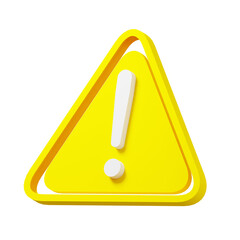 3D rendering Exclamation mark sign icon
