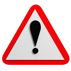 3D rendering Exclamation mark sign icon
