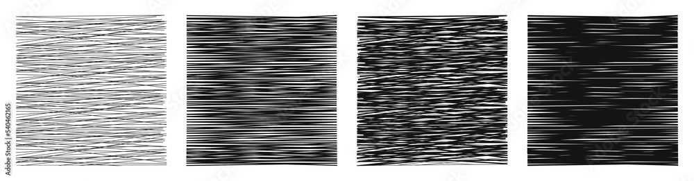 Poster Hatching textures, cross lines, pattern background set – vector