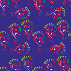 Aesthetic Contemporary printable seamless pattern with abstract line shapes and lines in bright colors. vector Illustration. Perfect for textile printing, invitations, greeting cards, wrapping papers