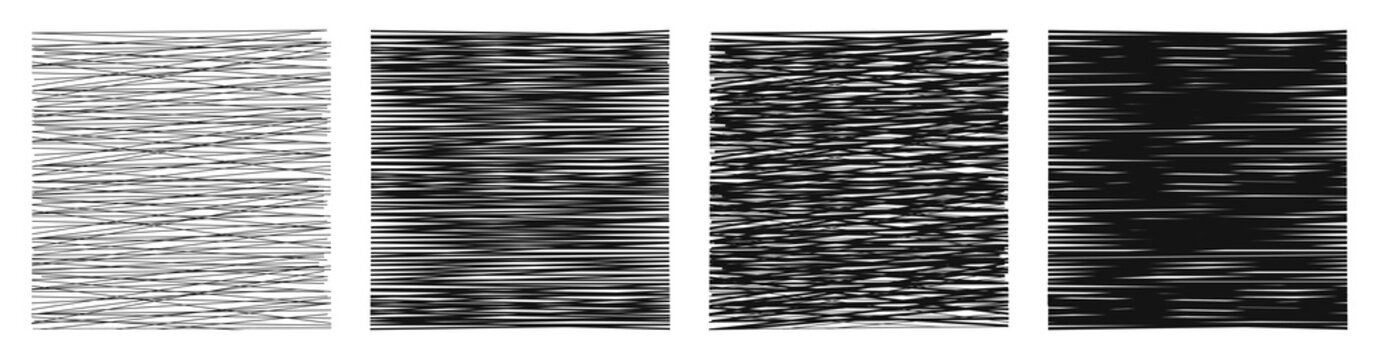 Hatching textures, cross lines, pattern background set – vector