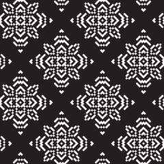 Fototapeta premium Abstract pixel vector illustration Seamless pattern on background fabric pattern design wallpaper.