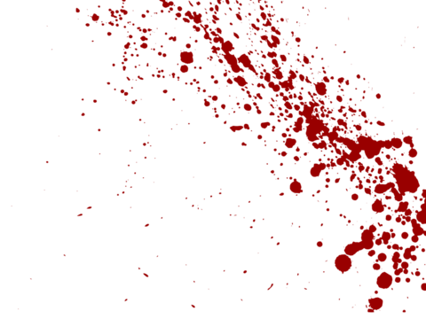 Blood drops and splatters. Illustration on a transparent background