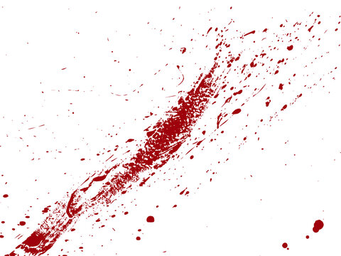 Blood drops and splatters. Illustration on a transparent background
