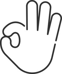 Hand gestures. finger and sign language. outline icon