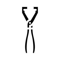 hose clamp pliers glyph icon vector. hose clamp pliers sign. isolated symbol illustration