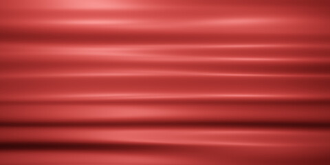 Shiny and glossy red silk, smooth velvet or fabric surface with ripples and patterns, realistic 3D illustration as background with copy space for text