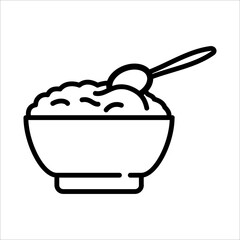 Rice Icon Logo Design Vector Template Illustration Sign And Symbol