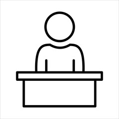 Receptionist Icon Logo Design Vector Template Illustration Sign And Symbol