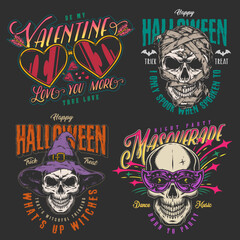 Holiday set posters colorful vintage