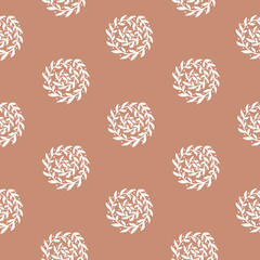 Boho sun nude seamless pattern. Trendy simple bohemian background. Abstract childish line pattern with hand drawn sun. Vector repeat Background for Fabric print, Cover, Wrapping, Wallpaper.