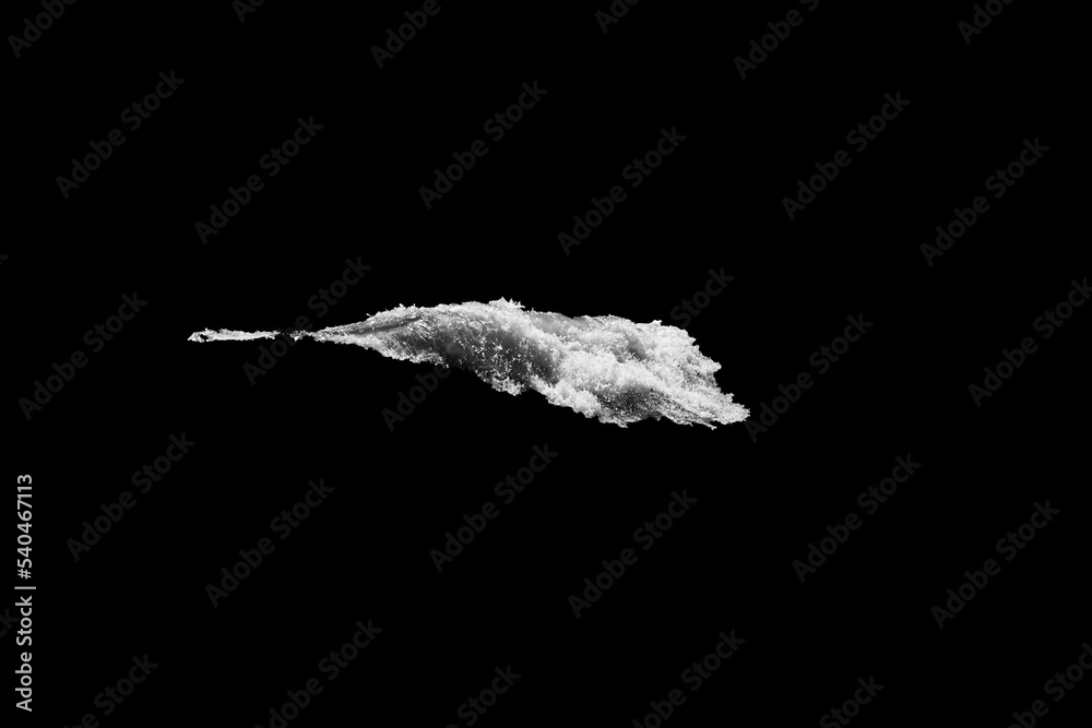 Poster sea wave with foam isolated on black background