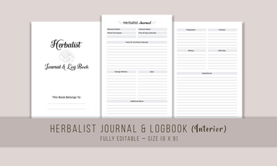 Herbalist Journal KDP Interior Template Design