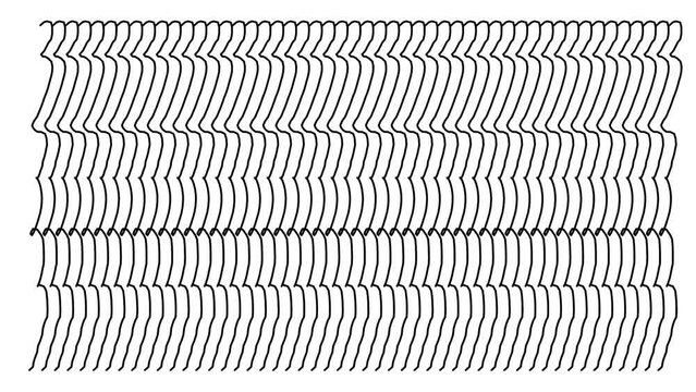 Random lines animation. Handwritten black strokes on white background.