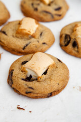 Delicious chocolate chip cookie with marshmallow, S'mores