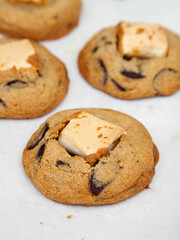 Delicious chocolate chip cookie with marshmallow, S'mores