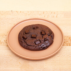 Fresh baked double chocolate cookie