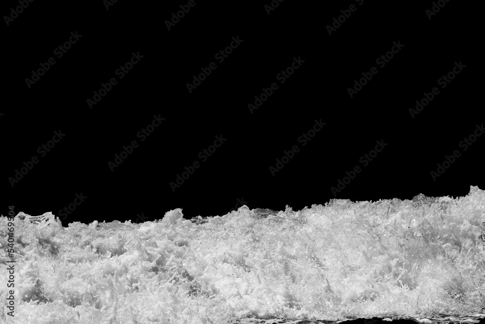 Poster sea wave with foam isolated on black background
