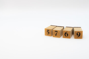 木ブロック　数字　Number　ナンバー　5769