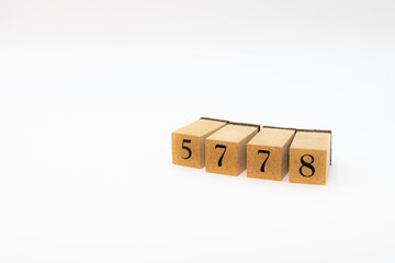 木ブロック　数字　Number　ナンバー　5778