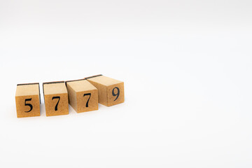木ブロック　数字　Number　ナンバー　5779