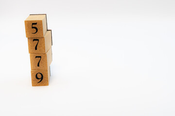 木ブロック　数字　Number　ナンバー　5779