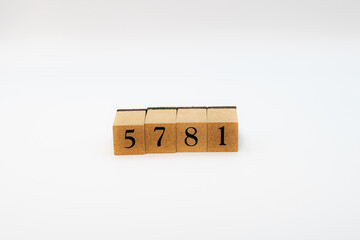 木ブロック　数字　Number　ナンバー　5781