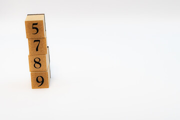 木ブロック　数字　ナンバー　number　5789