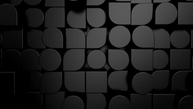 Background of Geometric Shapes. Abstract motion, loop, two color, 3d rendering, 4k resolution
