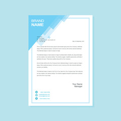 Modern blue letterhead design	