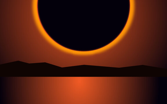 Beautiful landscape of eclips and mountains.