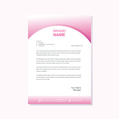 Modern pink letterhead design	