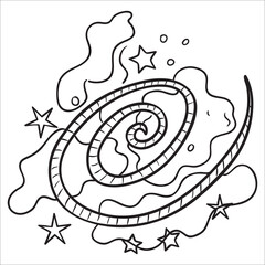 Galaxy. Hand drawn vector illustration.