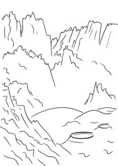 The surface of the planet. Hand drawn vector illustration. © andrykay