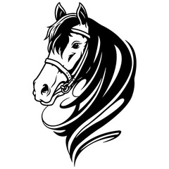 Beautiful Horse Head Silhouette Illustration