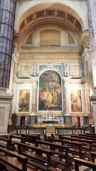Fototapeta premium Interiors of the basilica Oropa on Italy