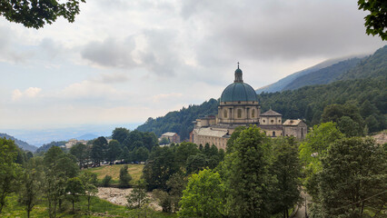 Fototapeta na wymiar The holy place of Oropa on Italy