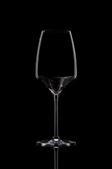 empty glass on a black background