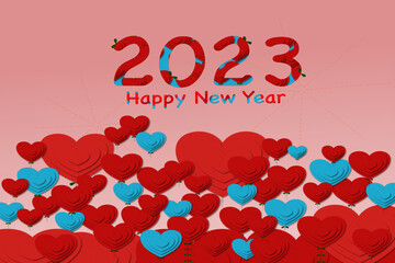 Happy new year  2023  heart 