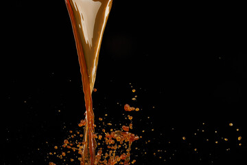 Coffee splashes on a black background