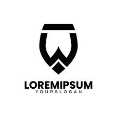 letter w shield logo design