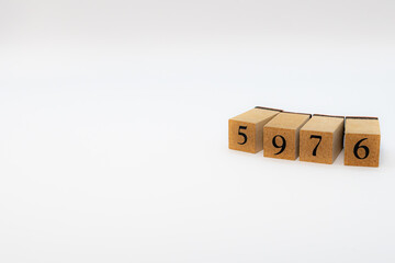 木ブロック　数字　ナンバー　Number　5976