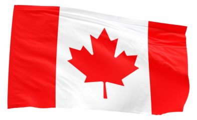 waving flag of Canada transparent background PNG