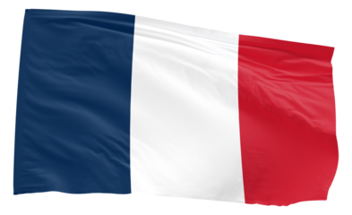 waving flag of France transparent background PNG