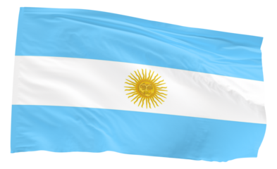 waving flag of Argentina transparent background PNG
