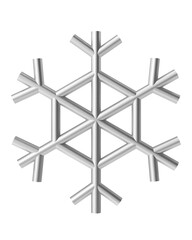 Christmas line art. Christmas snowflake. 3D illustration.