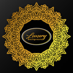 Luxury mandala background And golden gradient vector ornament