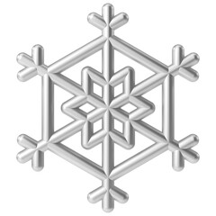 Snowflake. Christmas decoration. 3D illustration.